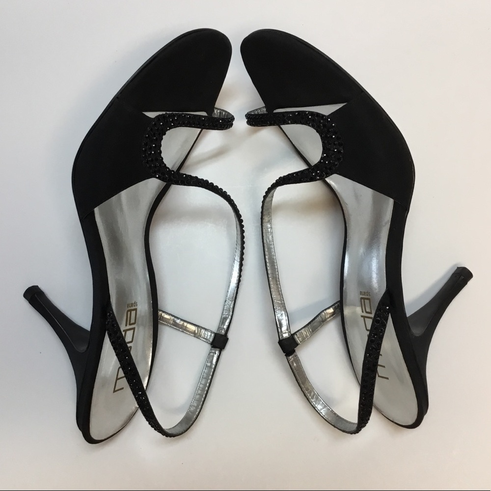 Sexy Black Heels with Black Stones. Moda. - Picture 4 of 7